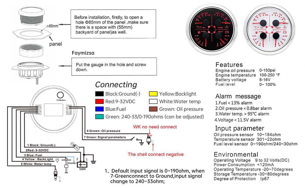 12 volt fuel gauge wiring diagram for boat