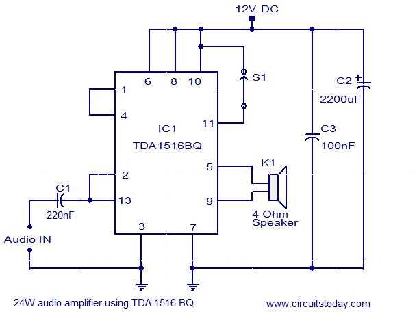 12 volt amplifier circuit diagram
