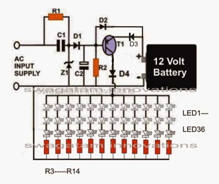12 volt emergency light circuit diagram