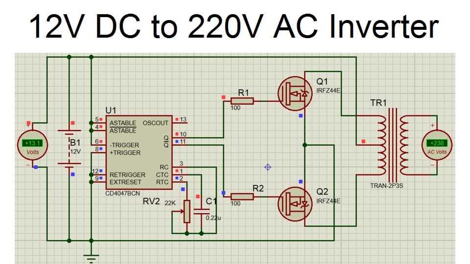 12v to 220v pure sine wave inverter circuit diagram