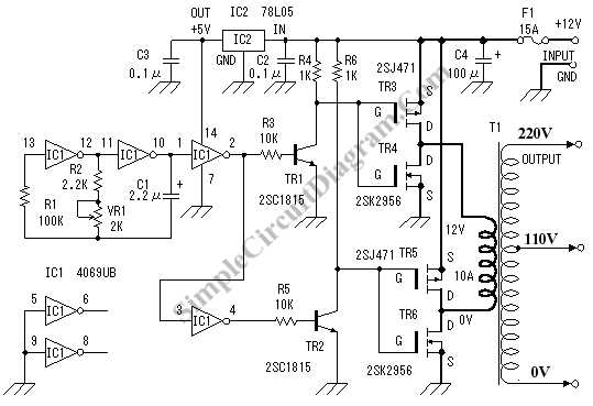 12vdc to 240vac inverter circuit diagram