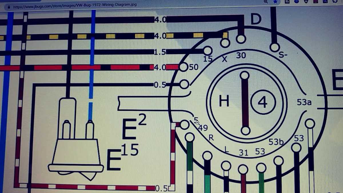 1972 vw beetle wiring diagram