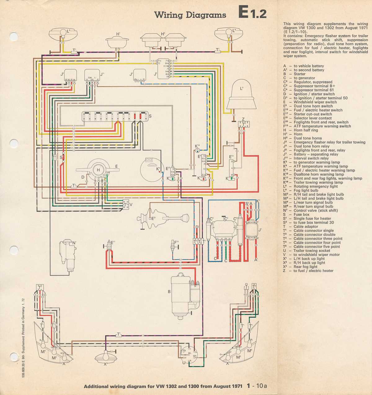 1972 vw beetle wiring diagram
