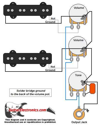 2 humbucker 1 volume 1 tone wiring diagram