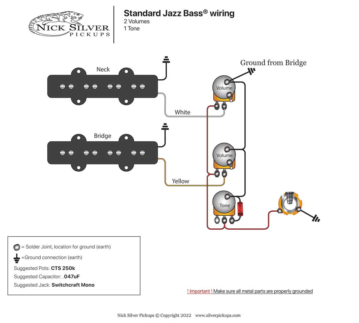 2 humbucker 1 volume 1 tone wiring diagram
