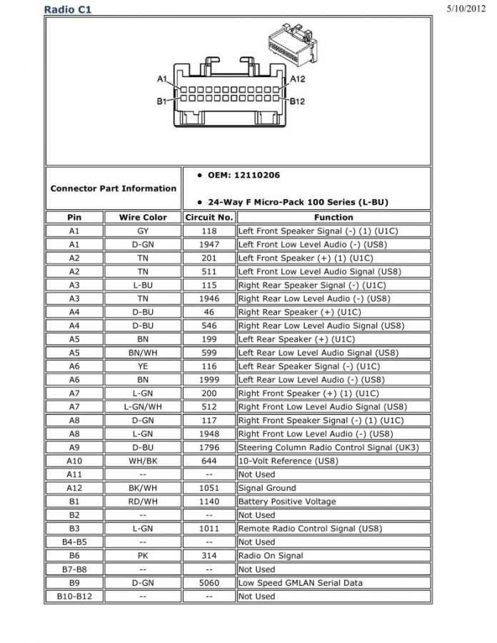 2008 chevrolet silverado radio wiring diagram
