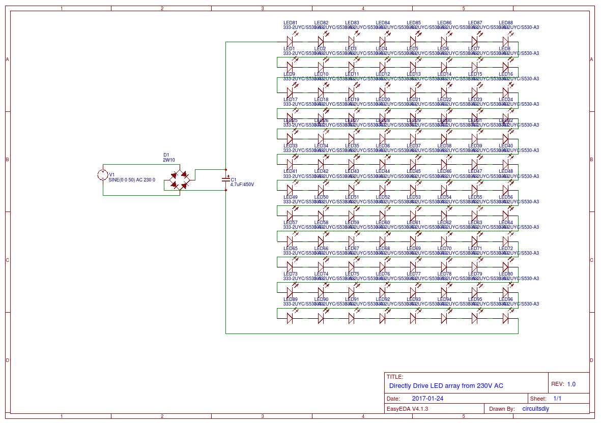 230v led driver circuit diagram