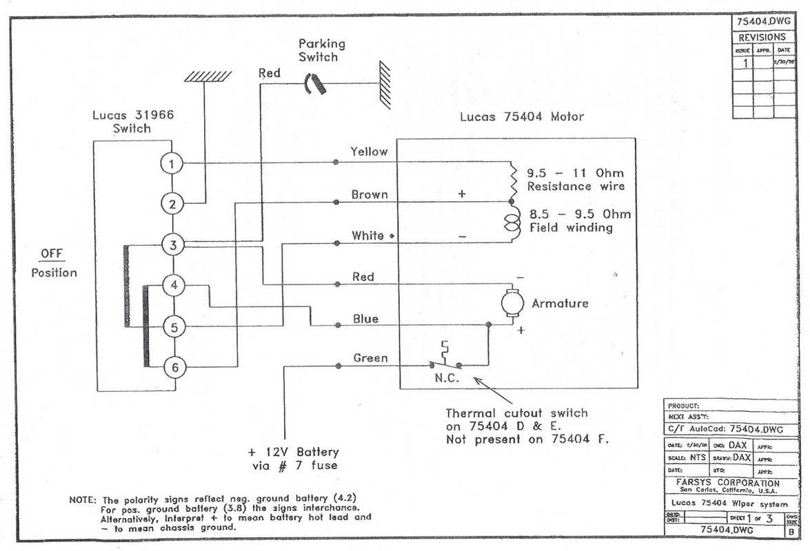 3 wire wiper motor wiring diagram