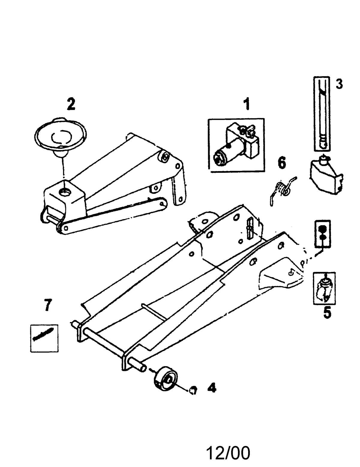 3 ton hydraulic floor jack parts diagram