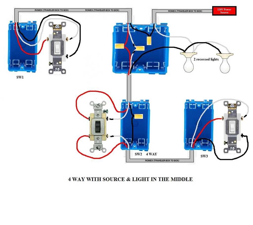 4 way switch wiring diagrams