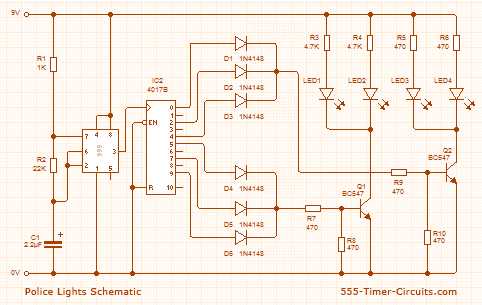 4017 and 555 circuit diagram