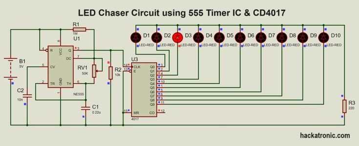 4017 and 555 circuit diagram