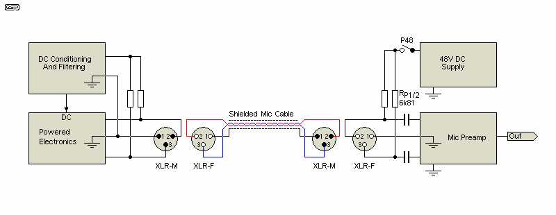 48v phantom power supply circuit diagram