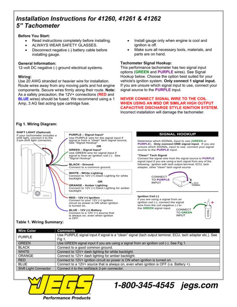 5 wire tachometer wiring diagram