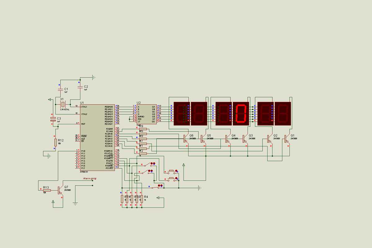 7 segment display clock circuit diagram