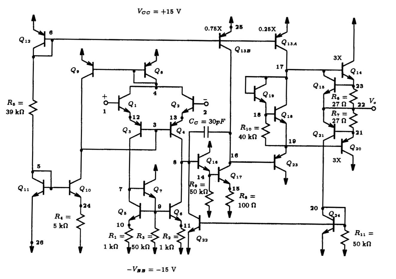 741 amplifier circuit diagram