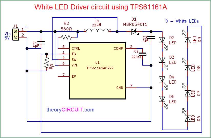 9v led circuit diagram