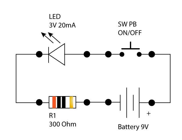 9v led circuit diagram