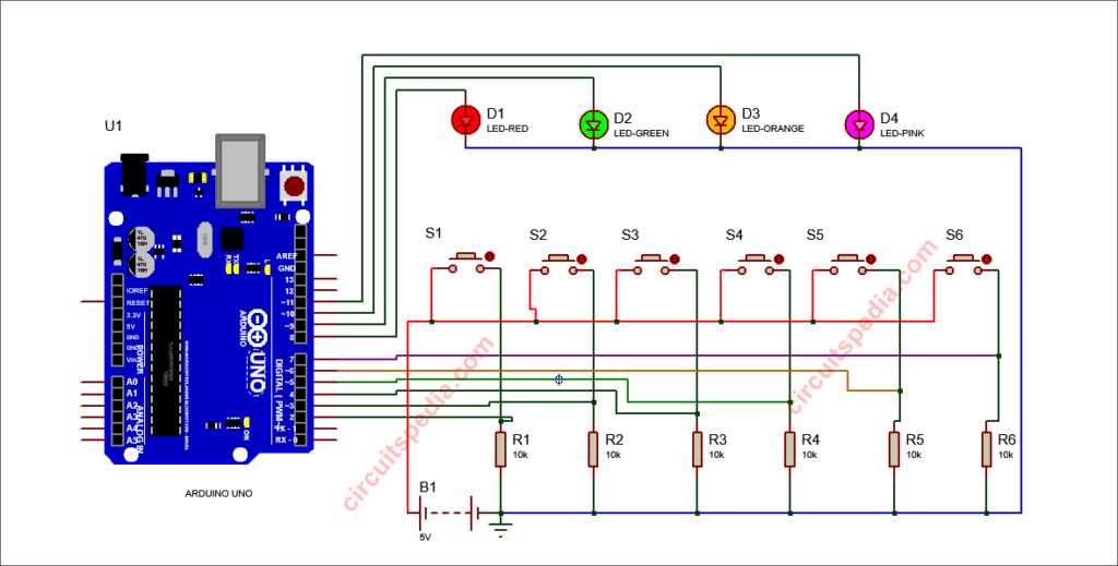 arduino led circuit diagram