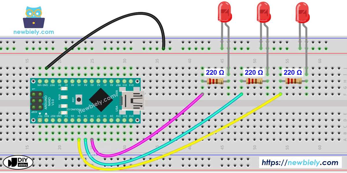 arduino led circuit diagram