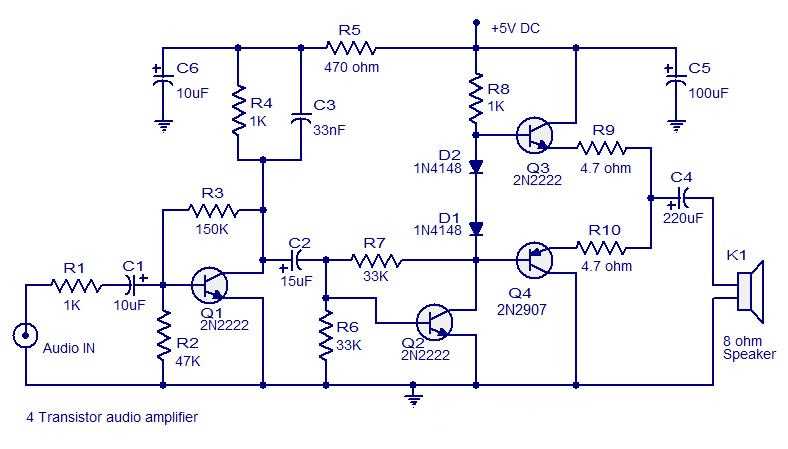 audio amplifier circuit diagram