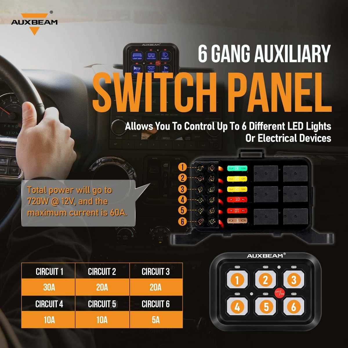 auxbeam switch panel wiring diagram