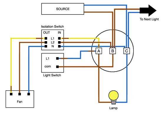 bathroom fan with light wiring diagram