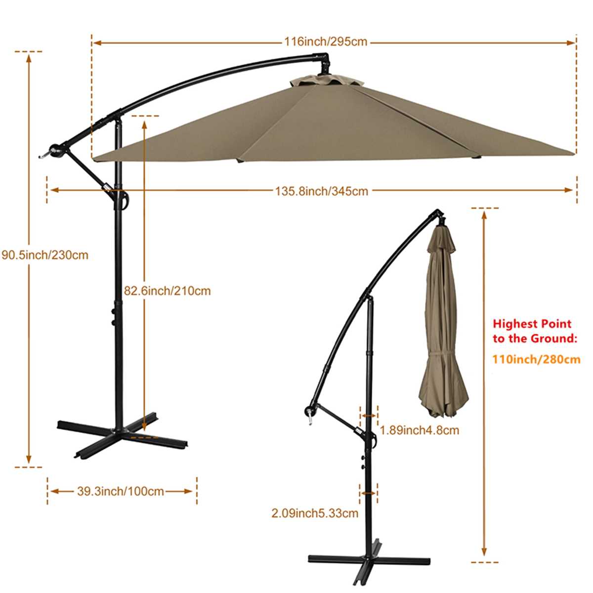 cantilever umbrella parts diagram