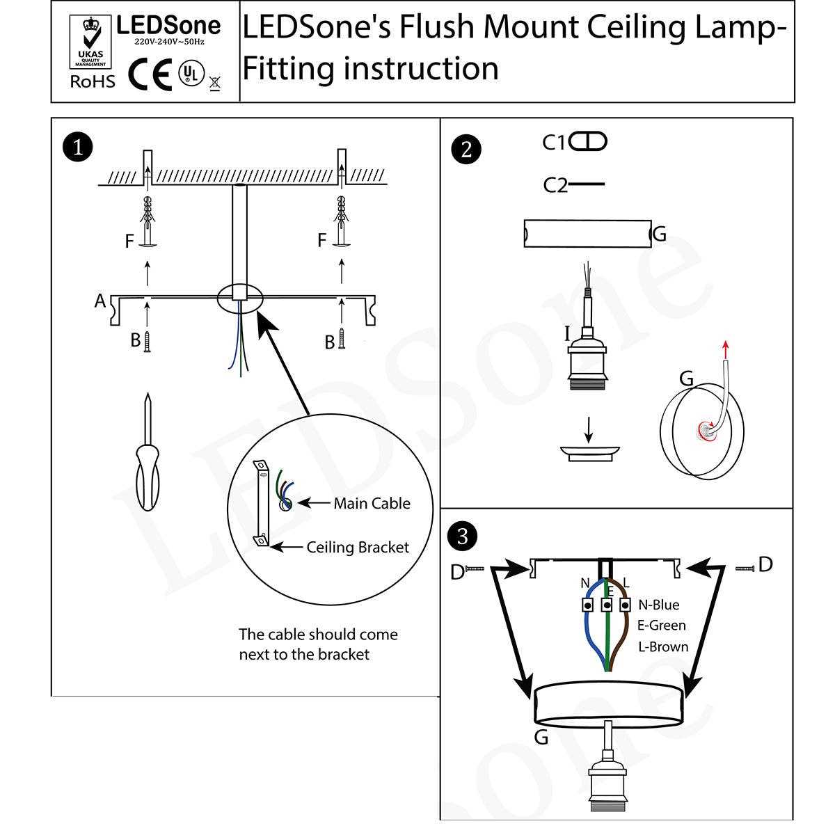 ceiling light fixture parts diagram