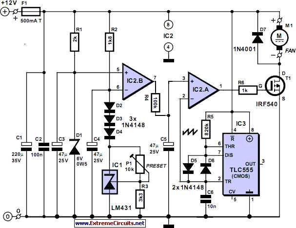 circuit diagram of a hair dryer