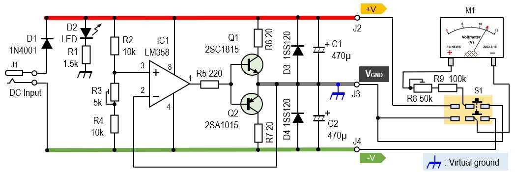 circuit diagram positive negative