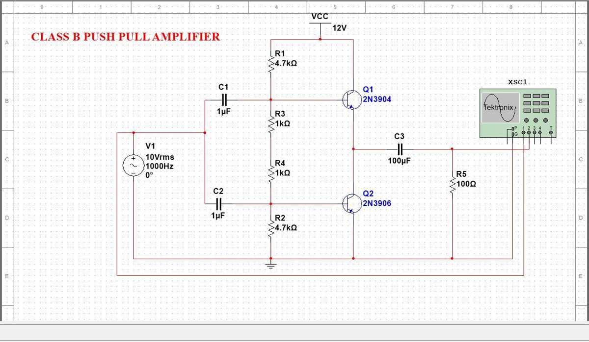 class b power amplifier circuit diagram