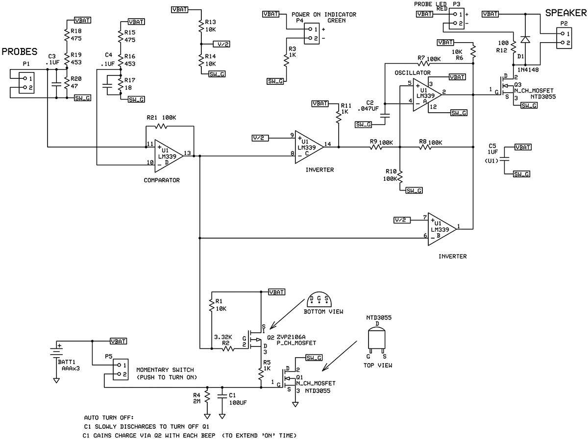 continuity tester with buzzer circuit diagram continuity tester with buzzer circuit diagram
