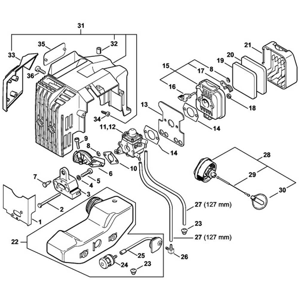 diagram stihl hedge trimmer parts