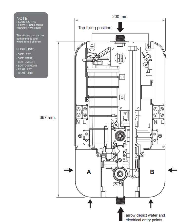 electric shower circuit diagram