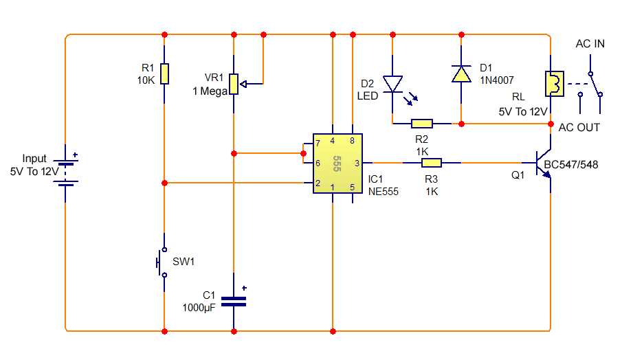 electronic timer circuit diagram