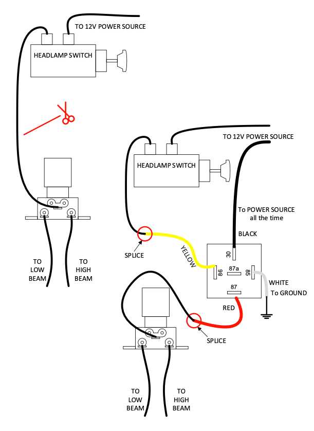 headlamp relay wiring diagram