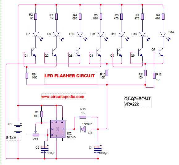 led flicker circuit diagram