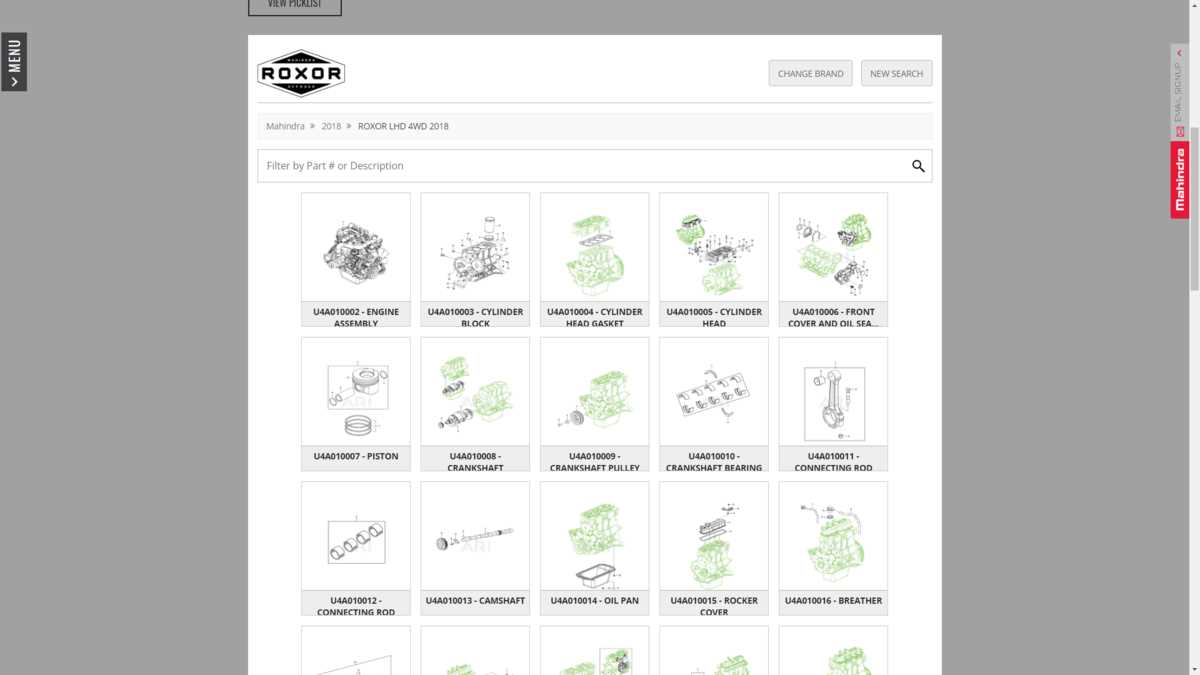 mahindra parts diagram