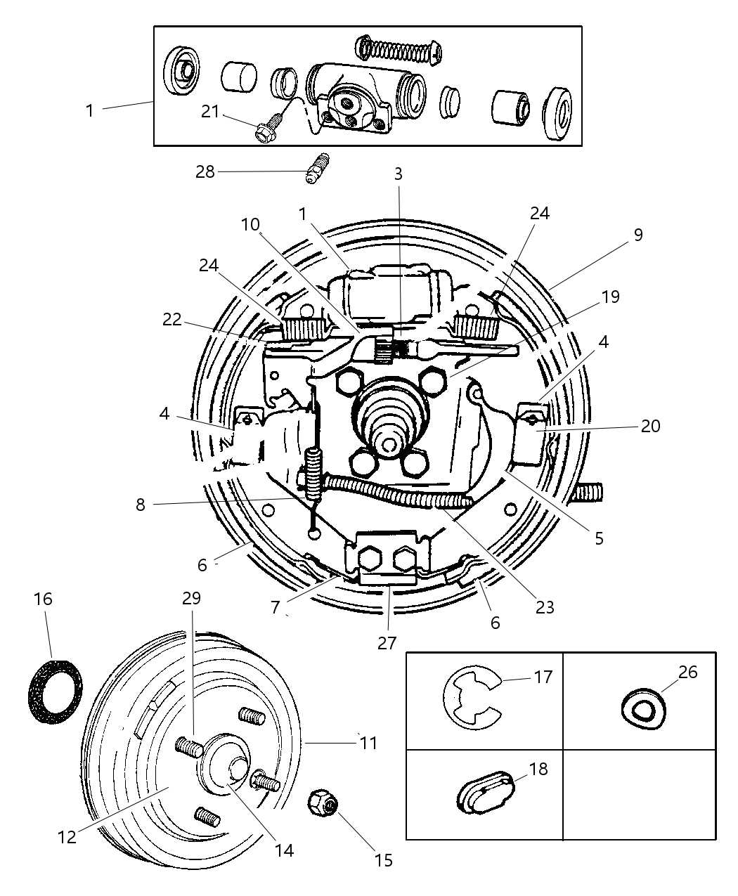 parking brake parts diagram