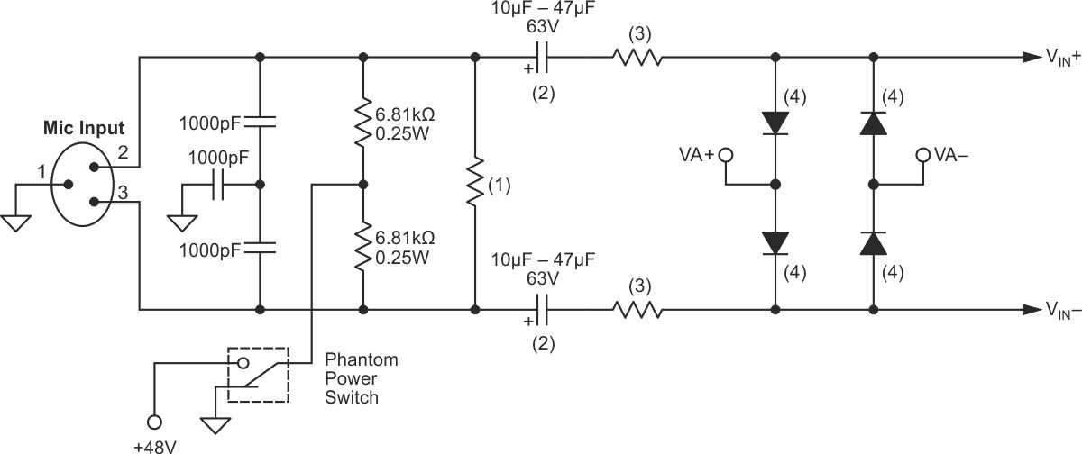 phantom power supply circuit diagram