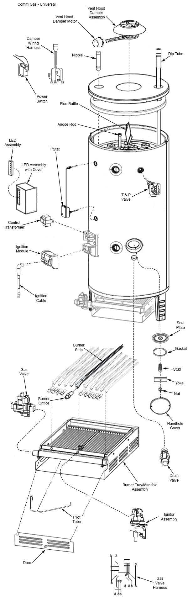 rheem tankless water heater parts diagram