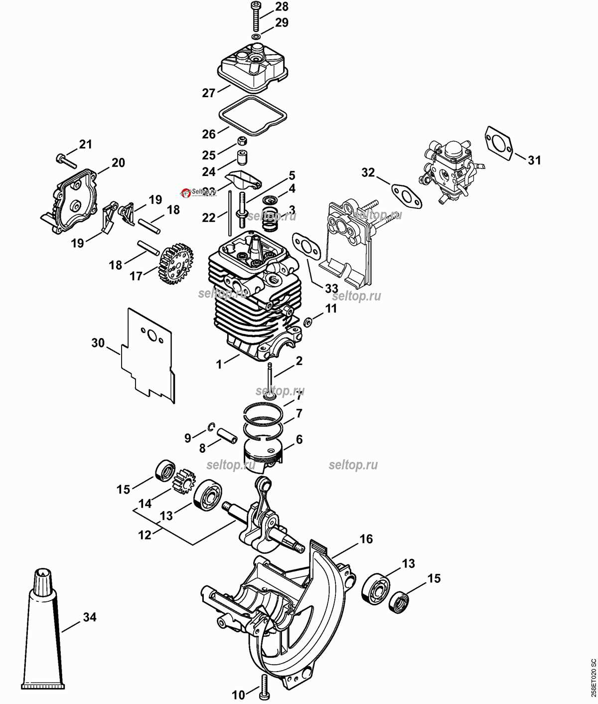 stihl 009 parts diagram