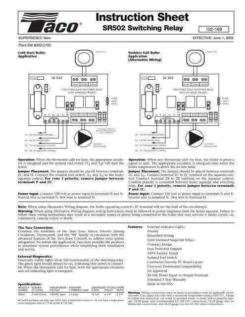 taco zone control wiring diagram