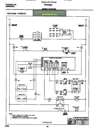 tappan oven parts diagram