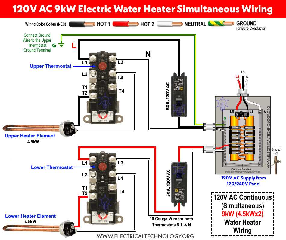 water heater wiring diagram
