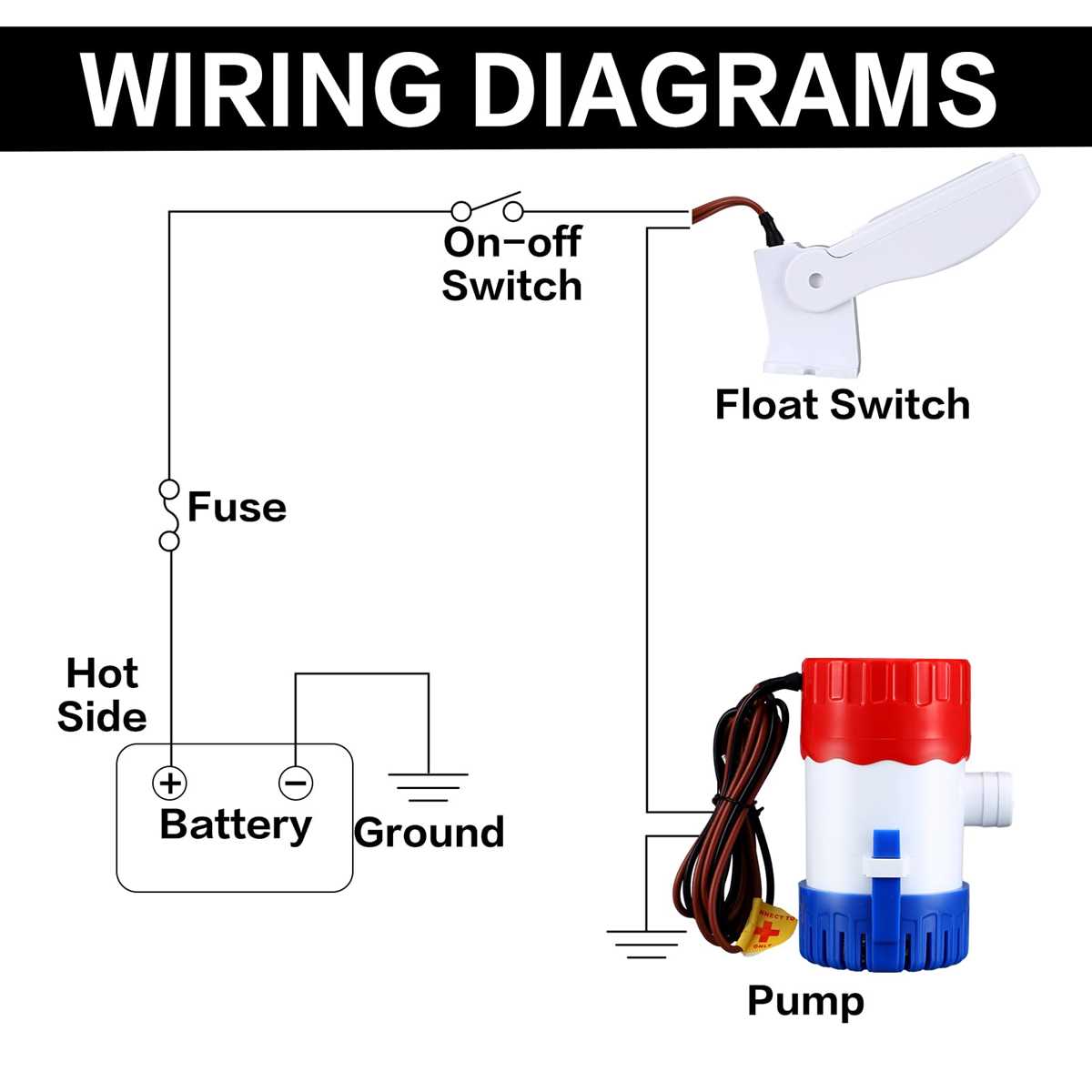 wiring diagram for float switch on a bilge pump