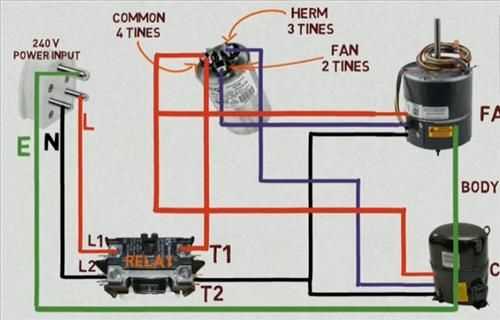 wiring diagram for start and run capacitors