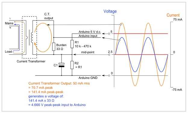 ac current sensor circuit diagram
