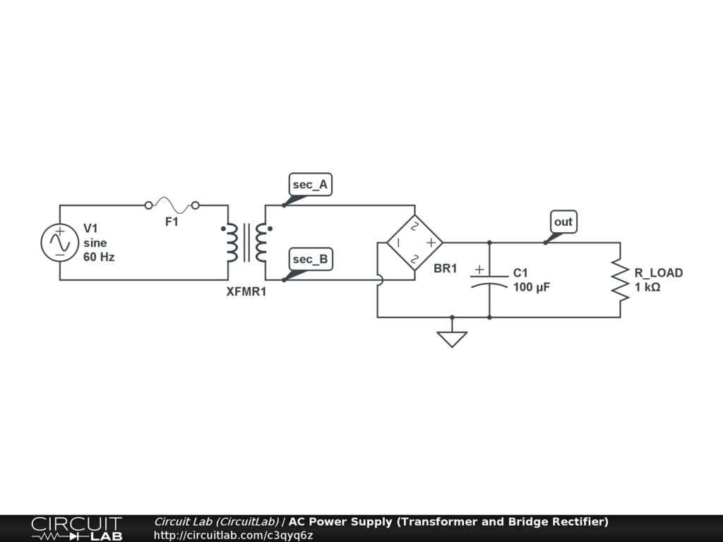 ac to dc bridge rectifier circuit diagram